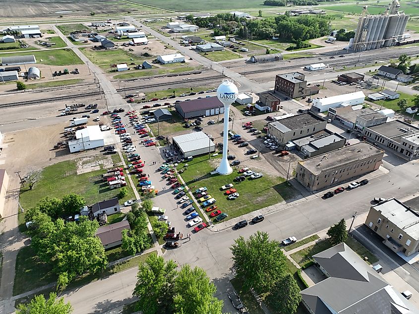 Aerial view of Lakota, North Dakota