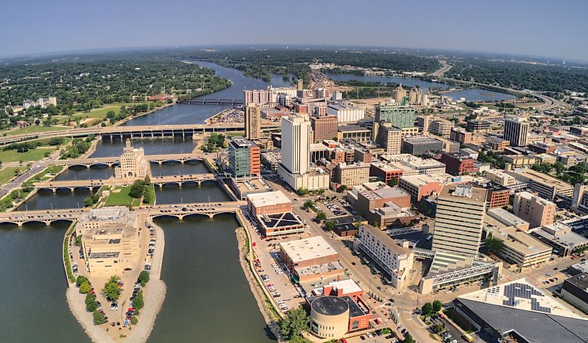 Aerial View of Cedar Rapids, Iowa during Summer
