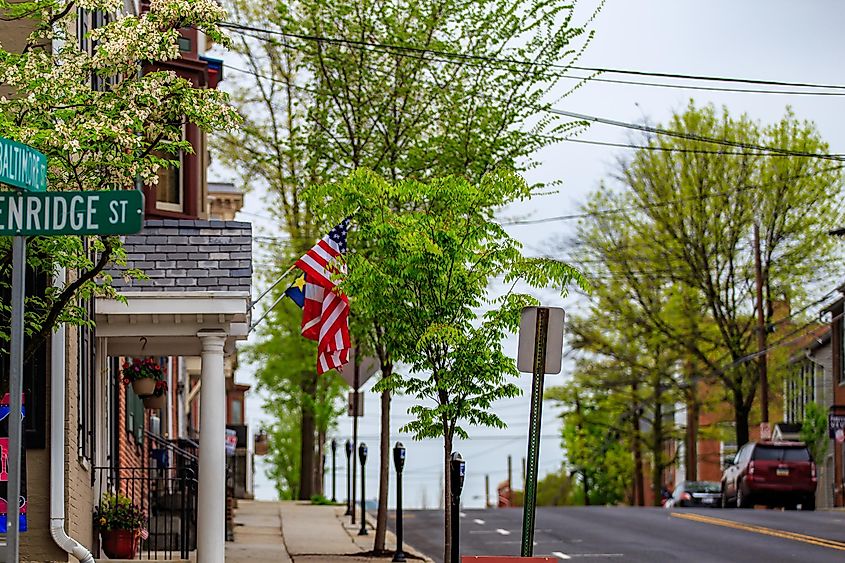 Spring on the streets of Gettysburg, Pennsylvania.