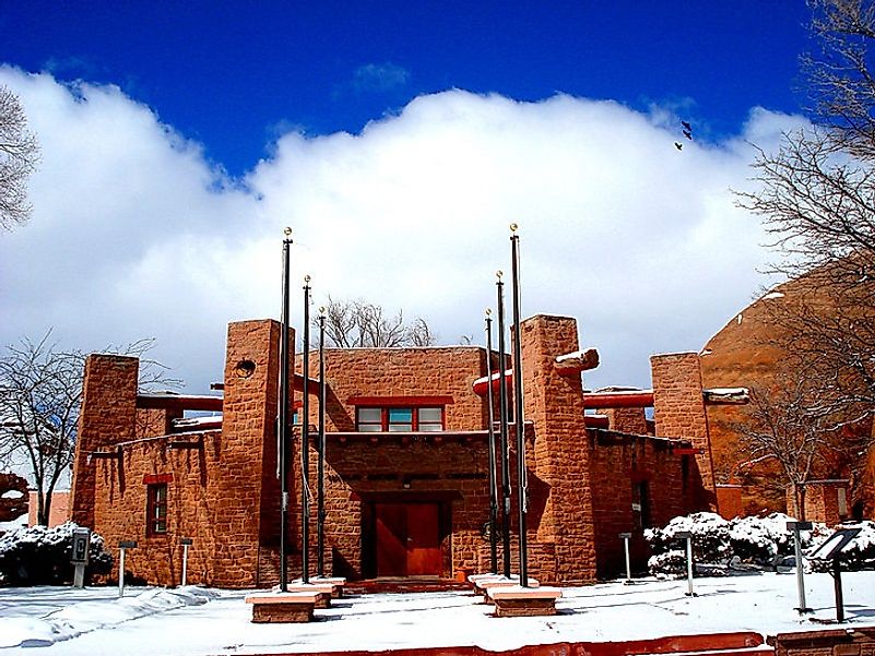 The Navajo Nation Council Chambers in the city of Window Rock, Arizona (known as Tségháhoodzání in Navajo), the seat of government of the Navajo Nation.