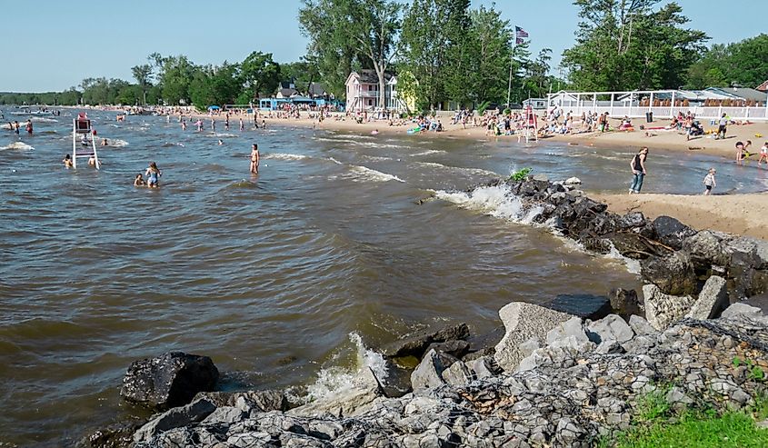 People at Sylvan Beach (Oneida Lake) in Upstate New York.