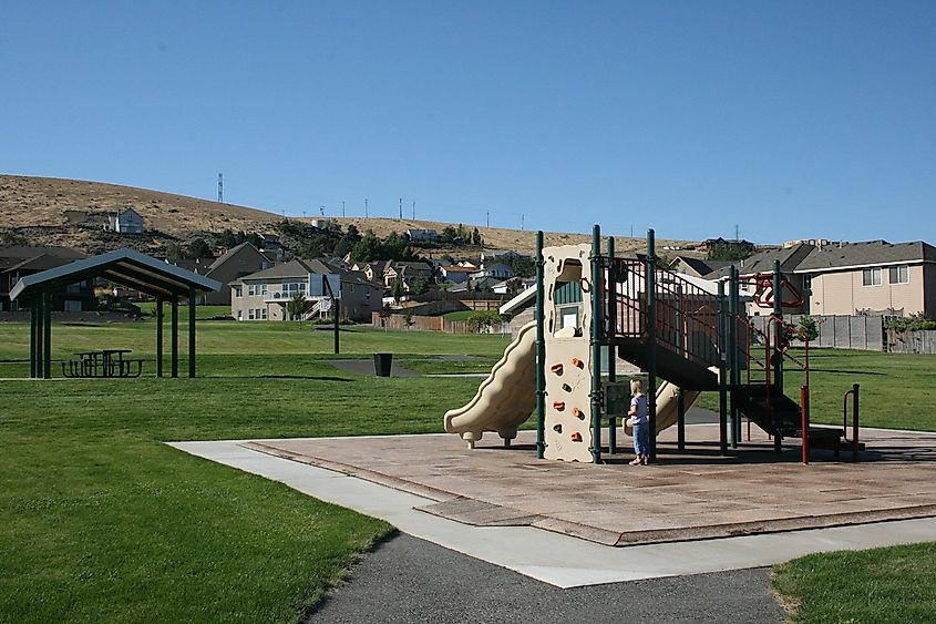 A playground in Kennewick's Inspiration Park.