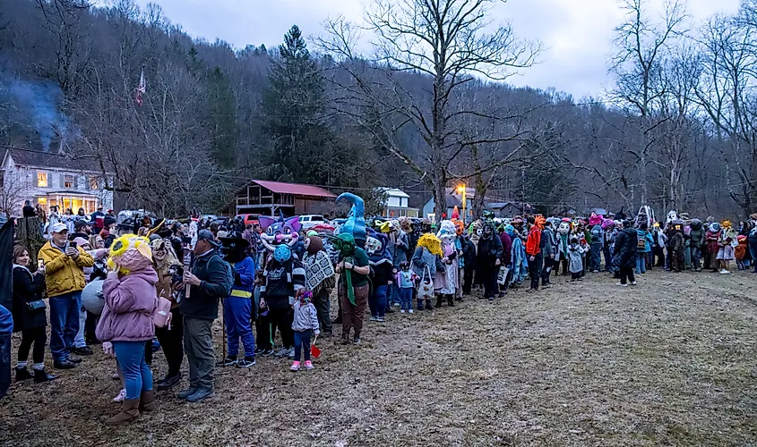 Fasnacht Day celebrations in Helvetia, West Virginia