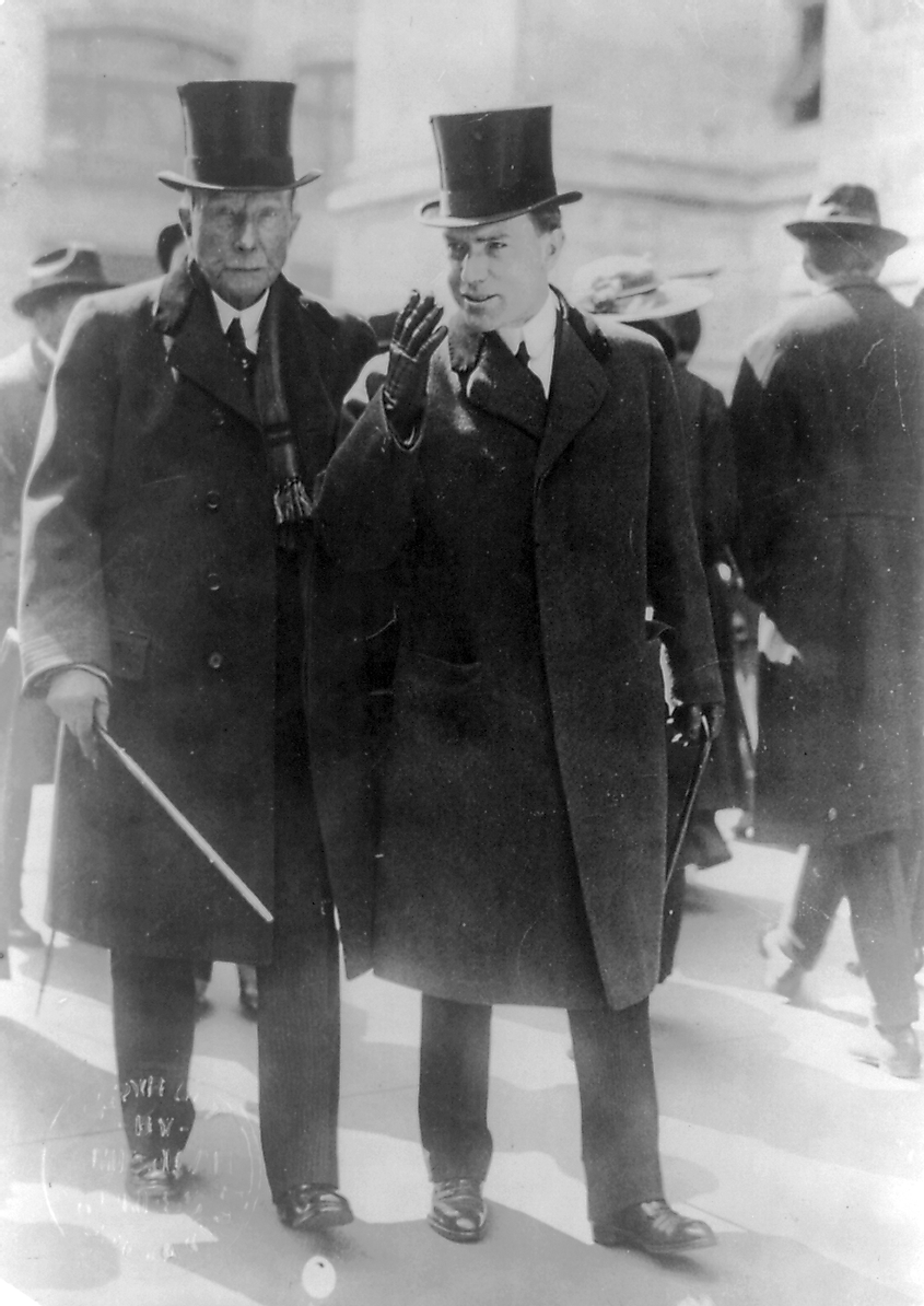 Rockefeller with his son John Jr., 1915