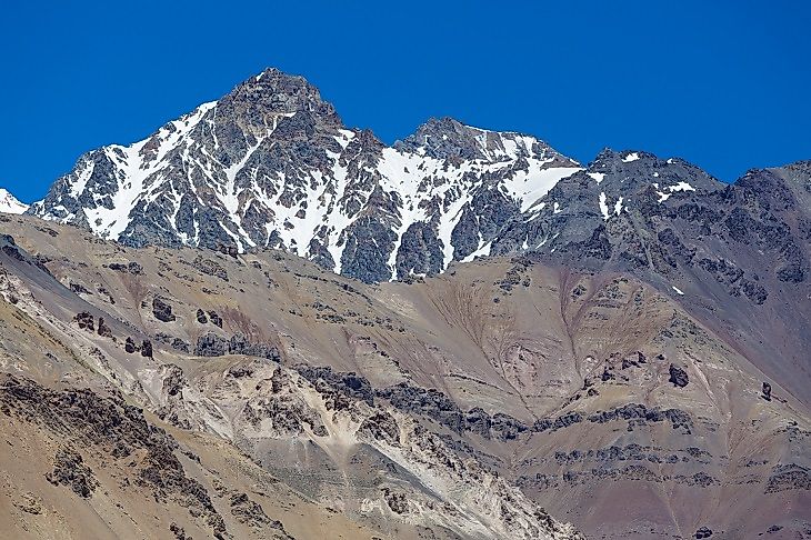The upper slopes of Mount Aconcagua