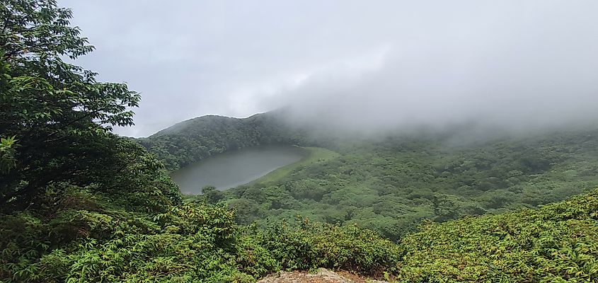 Fog over Crater Lake.
