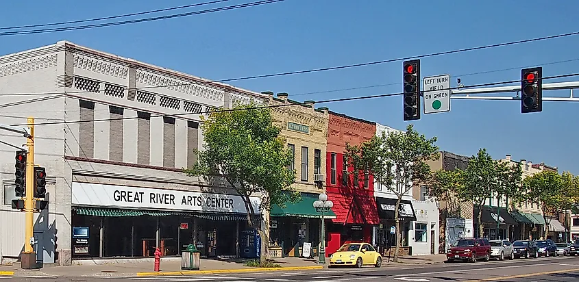 Downtown Little Falls, Minnesota.