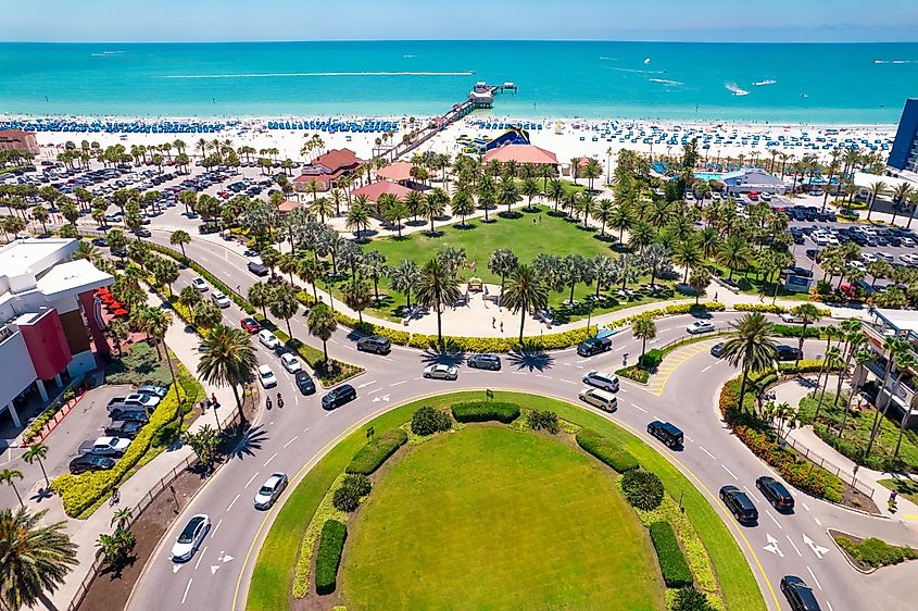 Panorama of Clearwater Beach, Florida.