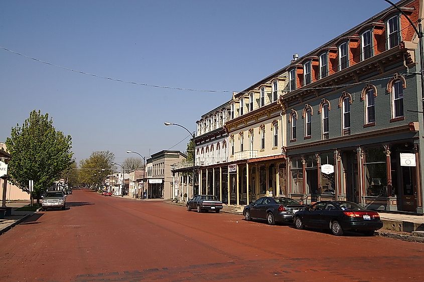 St. Louis Street in Lebanon, Illinois