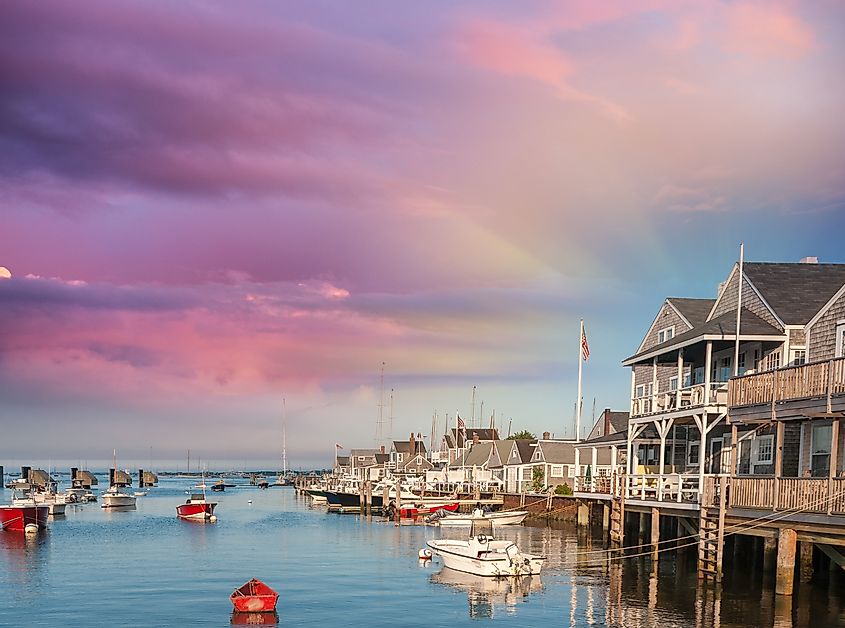 Beautiful seaside homes in Nantucket, Massachusetts.