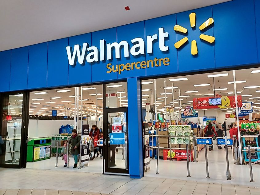 Entrance to a Walmart store.