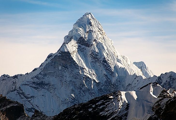 The peak of Ama Dablam in the Nepalese Himalayas.