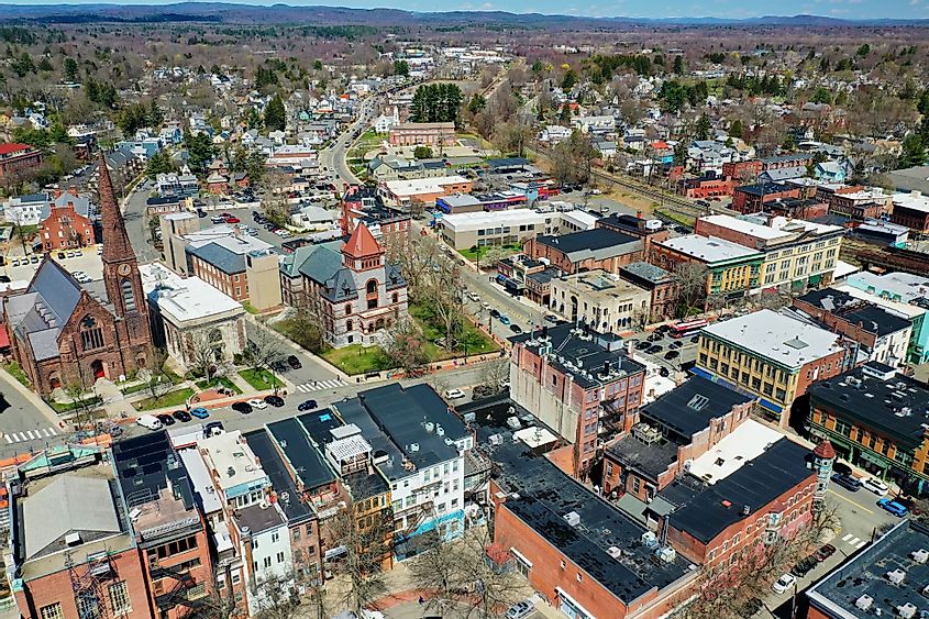 Aerial view of Northampton, Massachusetts