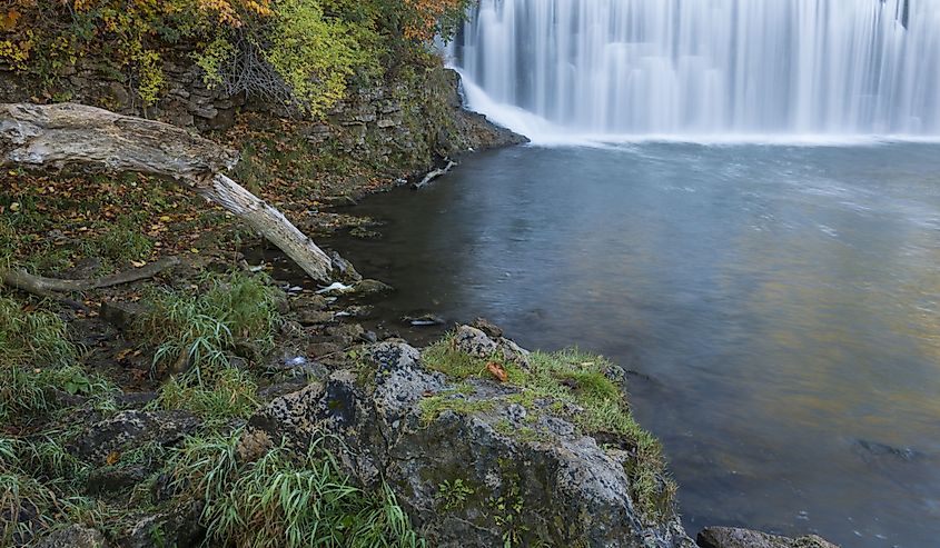 Lanesboro Dam Scenic view of the fall foliage