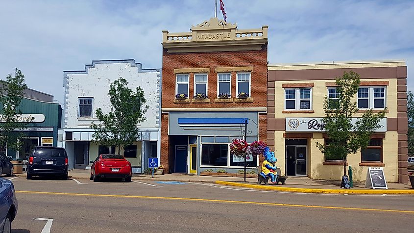 Historic main street in Drumheller, Alberta