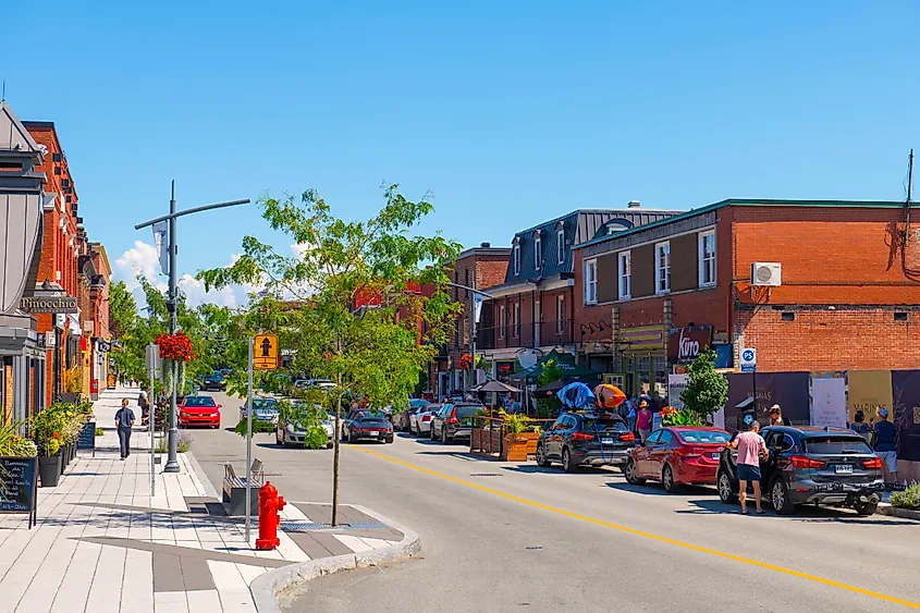 Historic commercial buildings on Rue Principale O Street in downtown Magog, Quebec. Wangkun Jia / Shutterstock.com