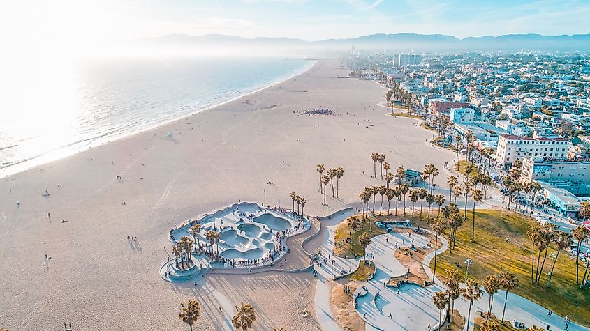 Aerial view of Venice Beach.