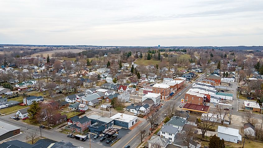 An aerial view of West Liberty, Ohio