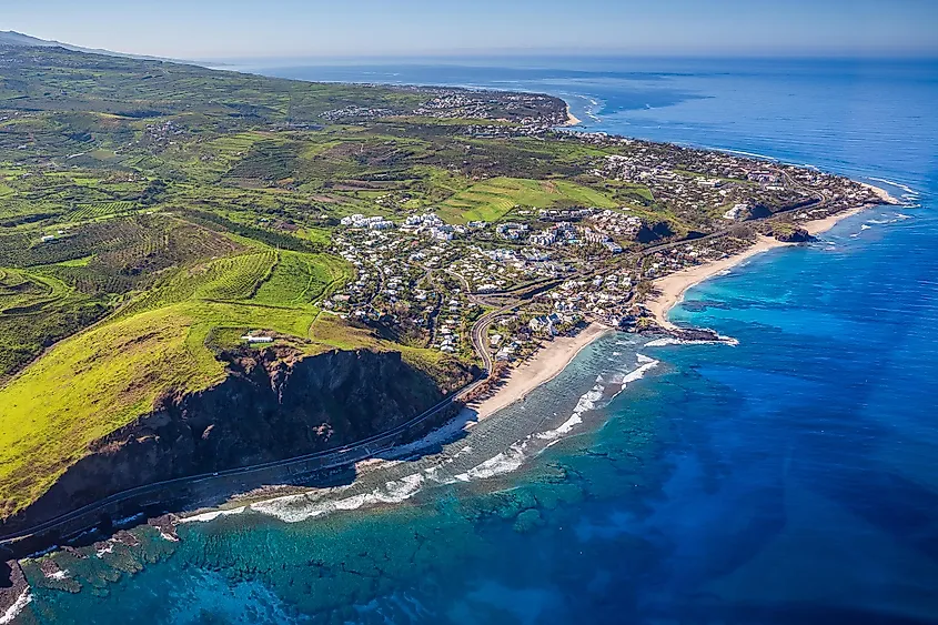 Coastal area of island La Reunion in the indian ocean