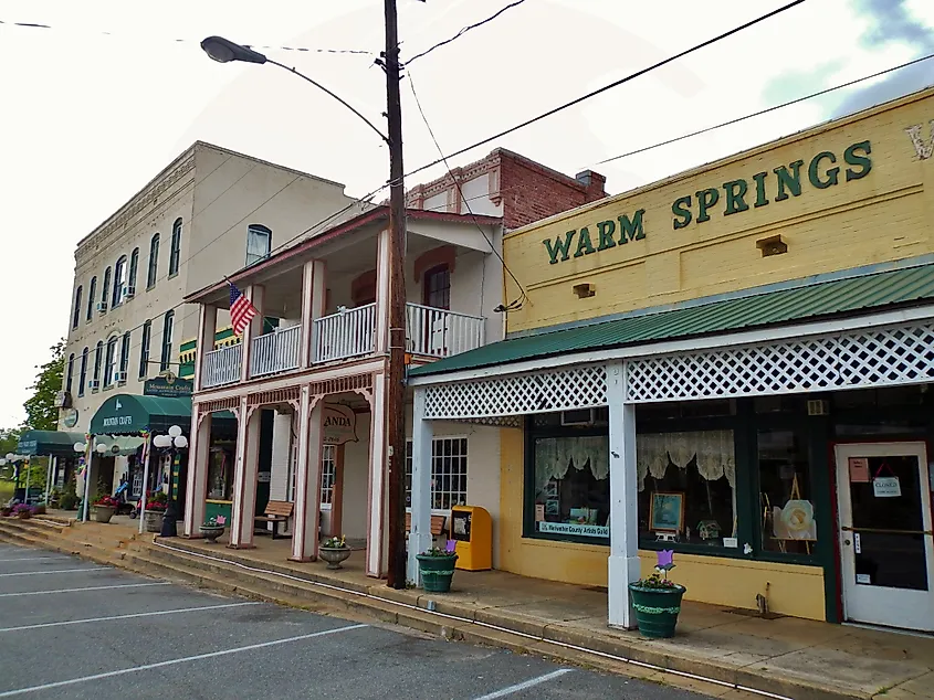 Broad Street in Warm Springs, Georgia.