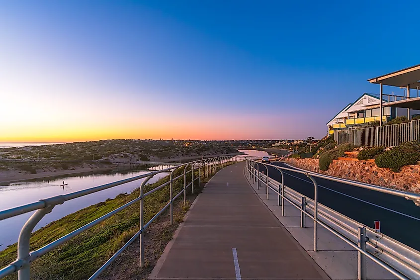 Port Noarlunga along the Onkaparinga River.