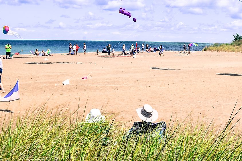 The beach at Presque Isle State Park, Pennsylvania.