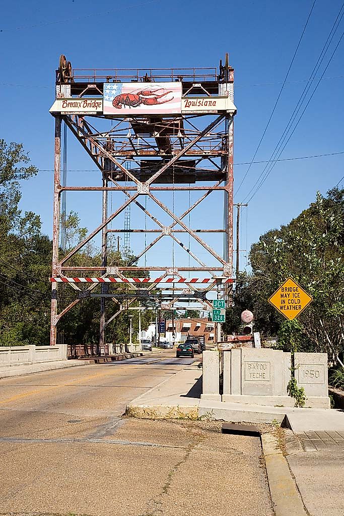 Bridge over Bayou Teche, Breaux Bridge, Louisiana.