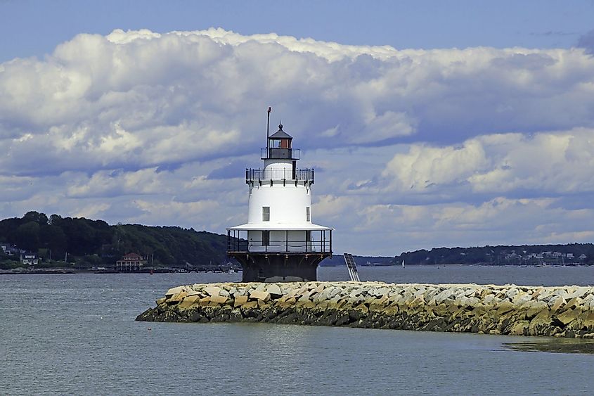 Spring Point Ledge Light is a sparkplug lighthouse in South Portland, Maine