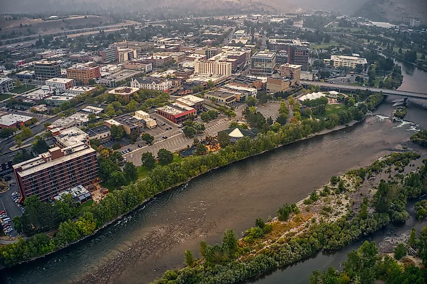 Aerial view of Missoula, Montana.