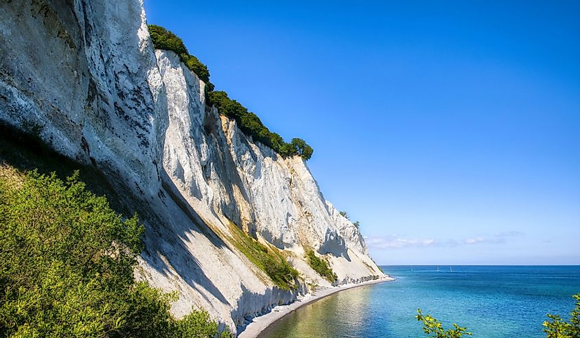 Summer at the White Cliffs of Møns Klint, at Dronningstolen , in the Danish Part of the Baltic Sea
