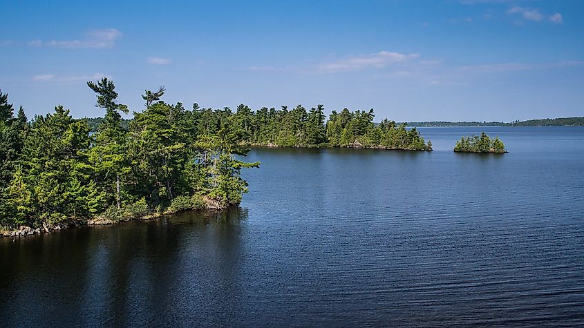 A view of Rainy Lake taken from Tango Channel on the Northwest edge of Dryweed Island.