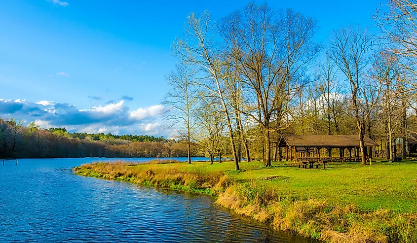 Green space and water in Holly Springs, Mississippi.