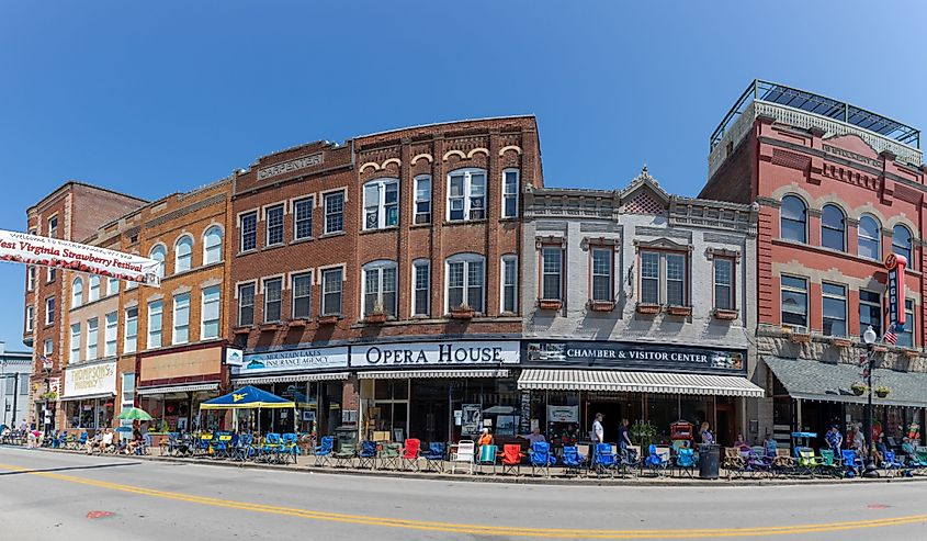 The Historic Building along Main Street, Buckhannon, West Virginia. Image credit Roberto Galan via Shutterstock