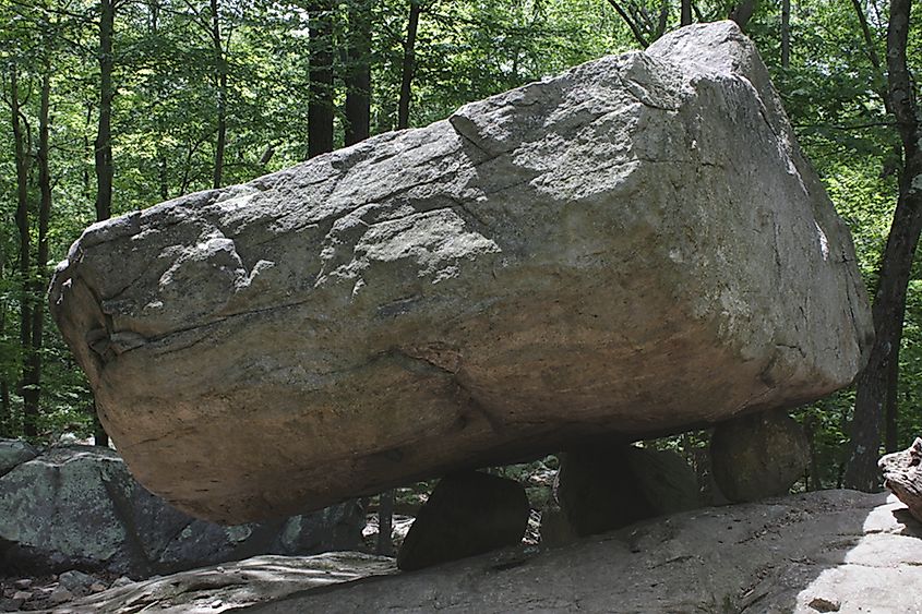 Tripod Rock in Pyramid Mountain Natural Historic Area, Morris County, New Jersey, 
