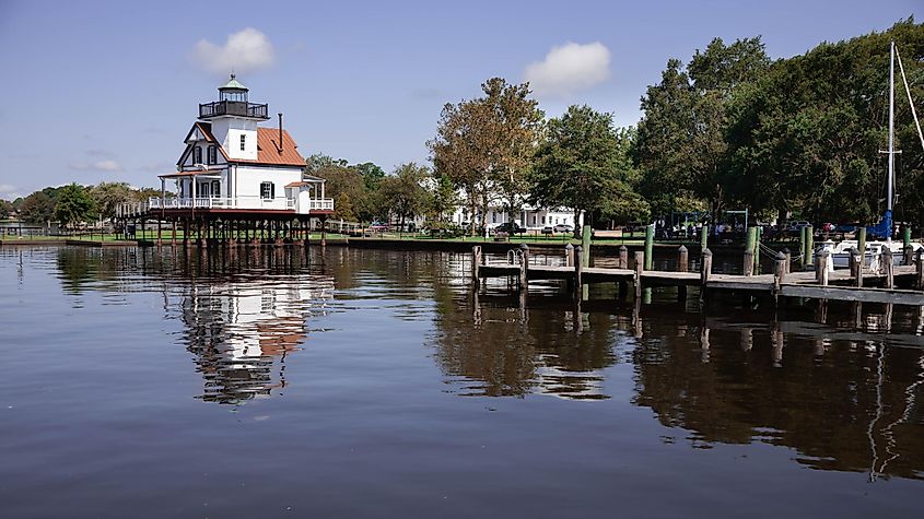 This is the 1886 Roanoke River Lighthouse in Edenton, North Carolina