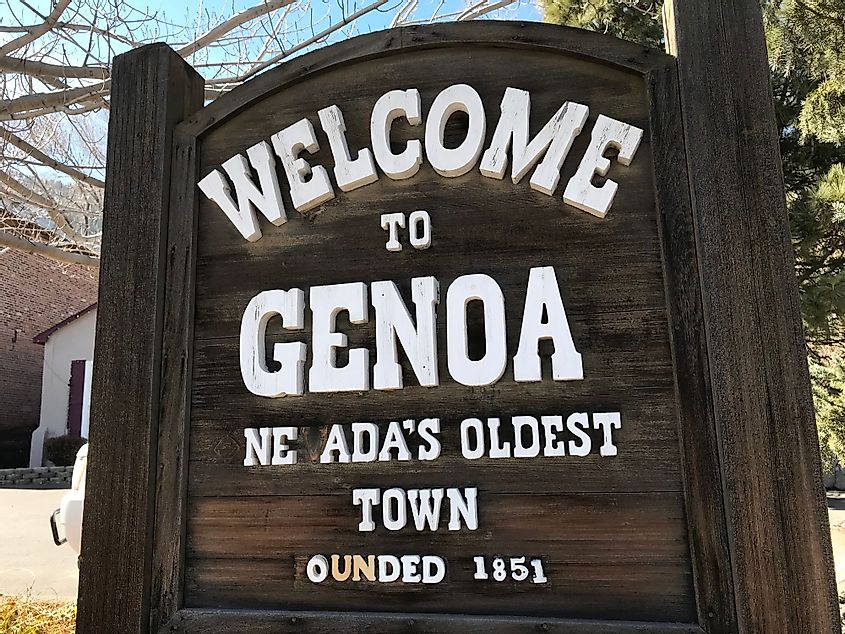 Entrance sign to Genoa, Nevada