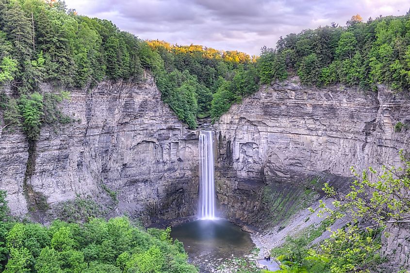 A close view of the Taughannock Falls in the Taughannock Falls State Park