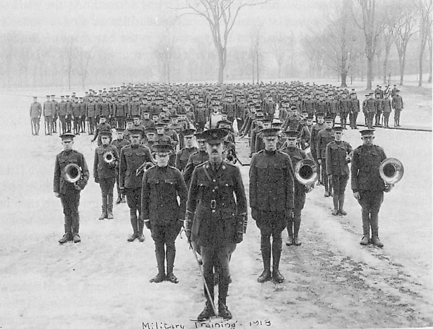 Andover Battalion cadets training at Phillips Academy in