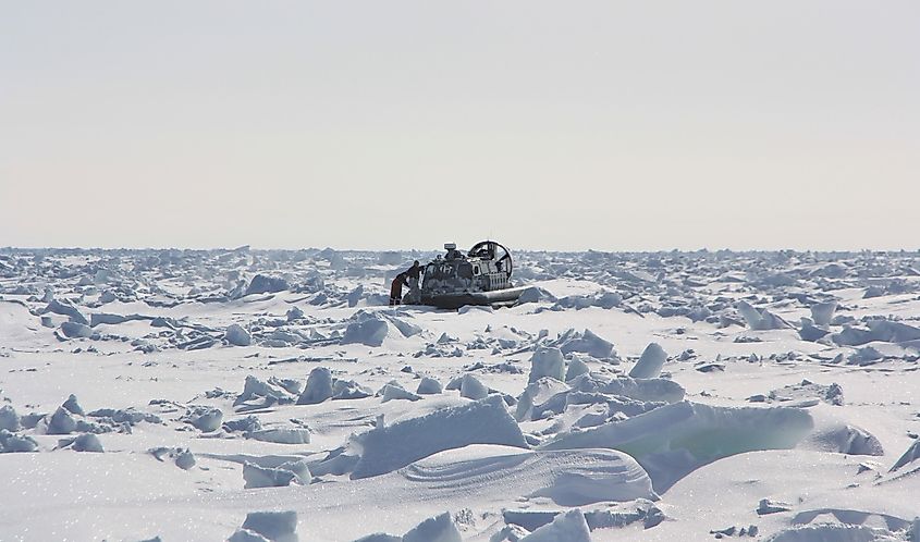 A frozen Laptev Sea.