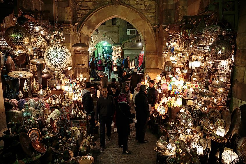 Cairo, Egypt market at night