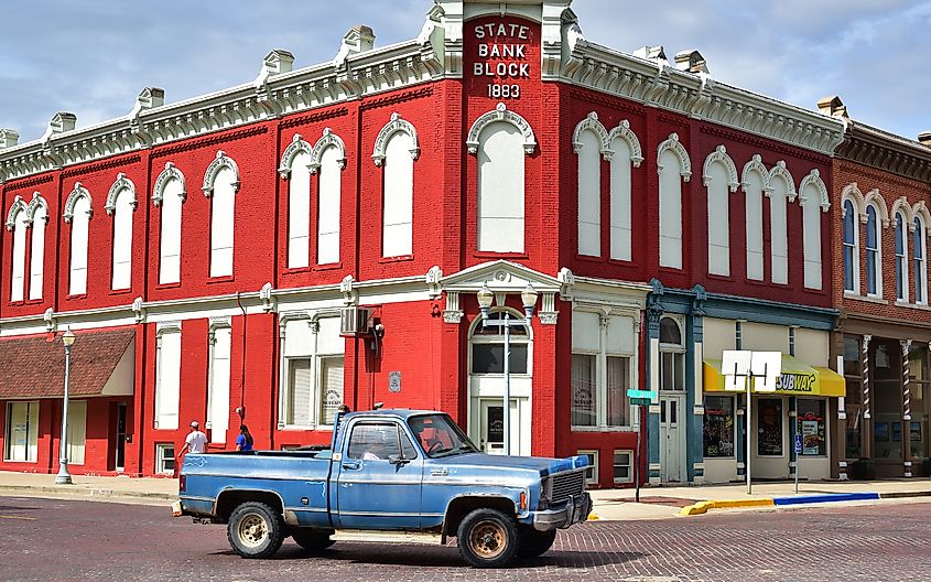 Main Street in Red Cloud, Nebraska. 