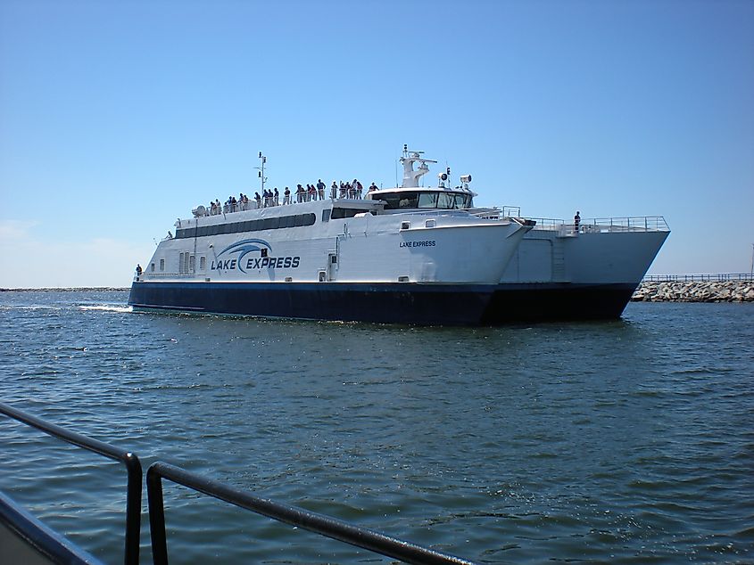 The Lake Express high speed car ferry, Muskegon to Milwaukee
