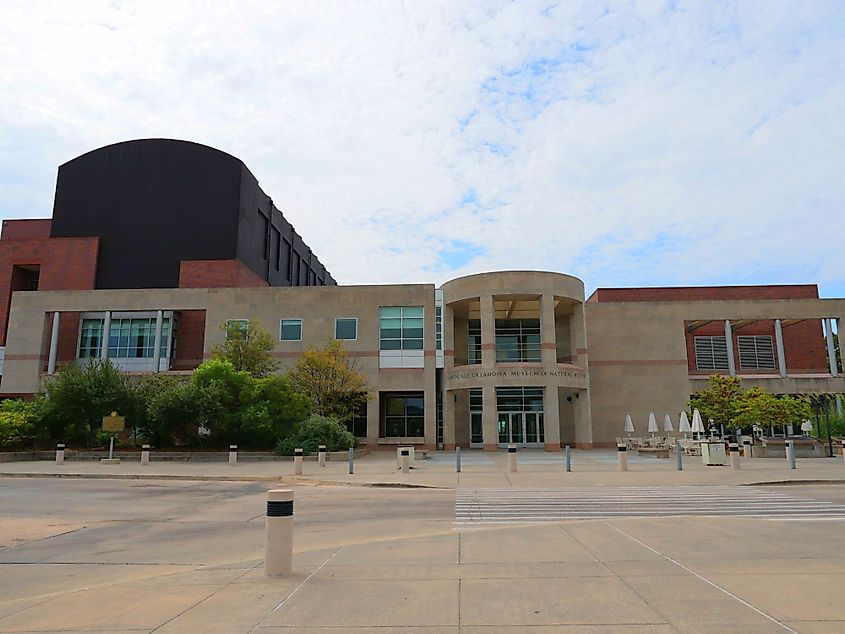 Façade of the Sam Noble Oklahoma Museum of Natural History in Norman, Oklahoma