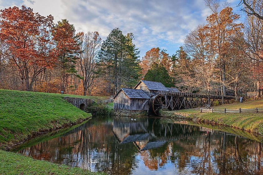 Mabry Mill, a restored gristmill on the Blue Ridge Parkway in Virginia