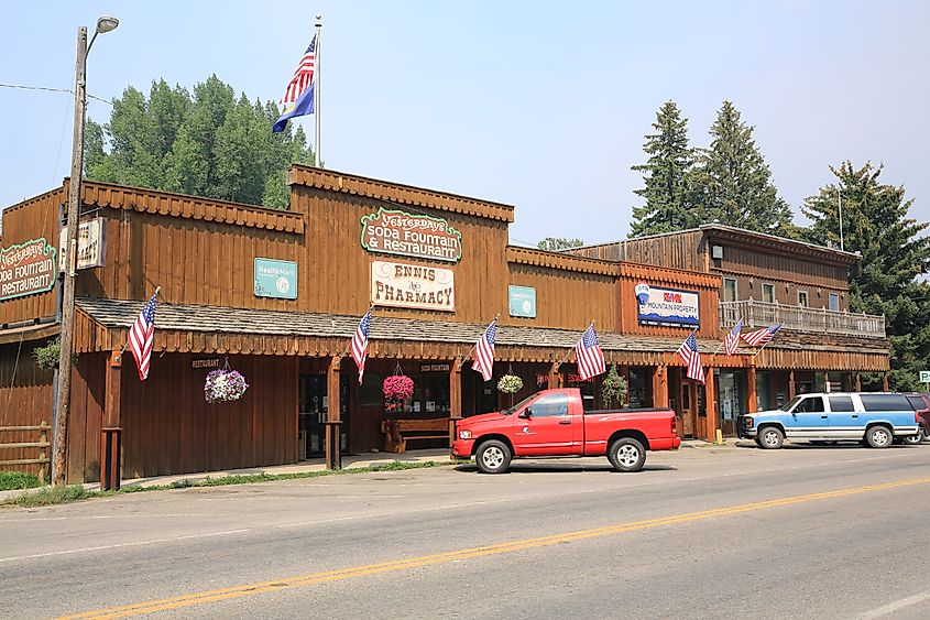 Small town Ennis in Montana.