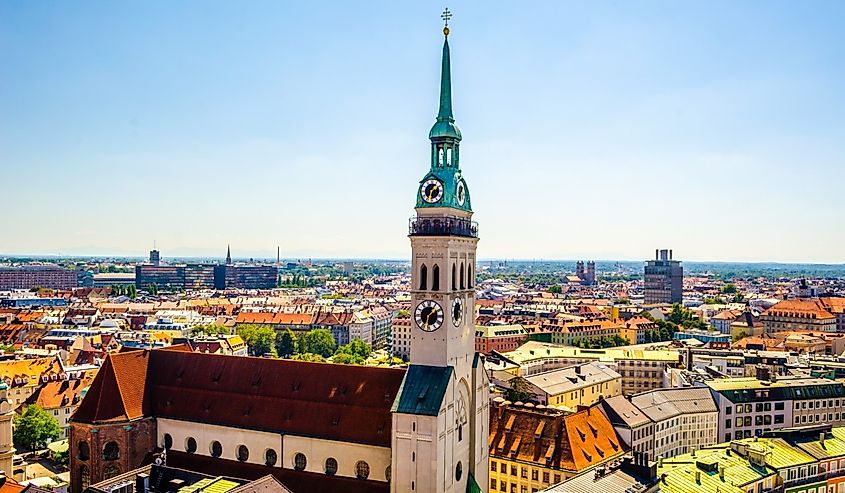 Overlooking Munich. St. Peter's Church