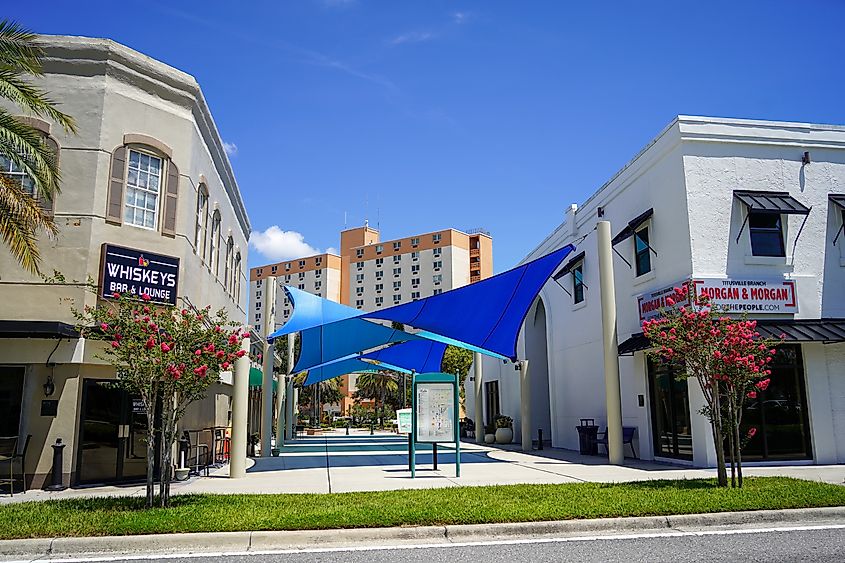 View of the town center in Titusville, Florida.