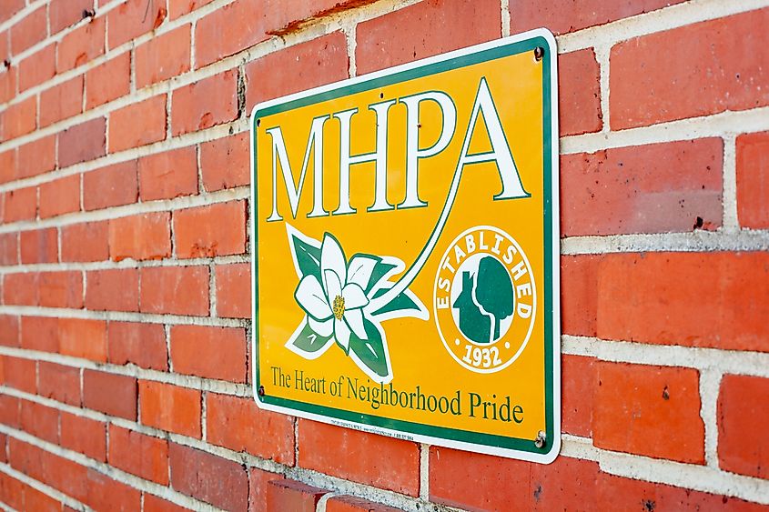 Murray Hill Preservation Association sign in Jacksonville, Florida.