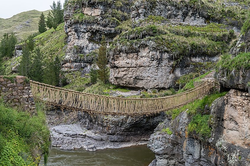 Q'eswachaka - the last Incan bridge that is made anew every year in June by the four Quechua communities: Huinchiri, Chaupibanda, Choccayhua, and Ccollana Quehue. 