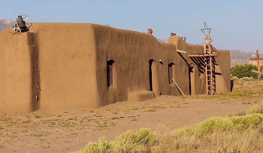 The Penitente Morada (meeting house) in Abiquiú is probably the oldest extant example of a culturally unique vernacular building type